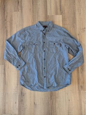 Wolverine Heavyweight Chambray Button Up Work Shirt Men’s XL Cotton
